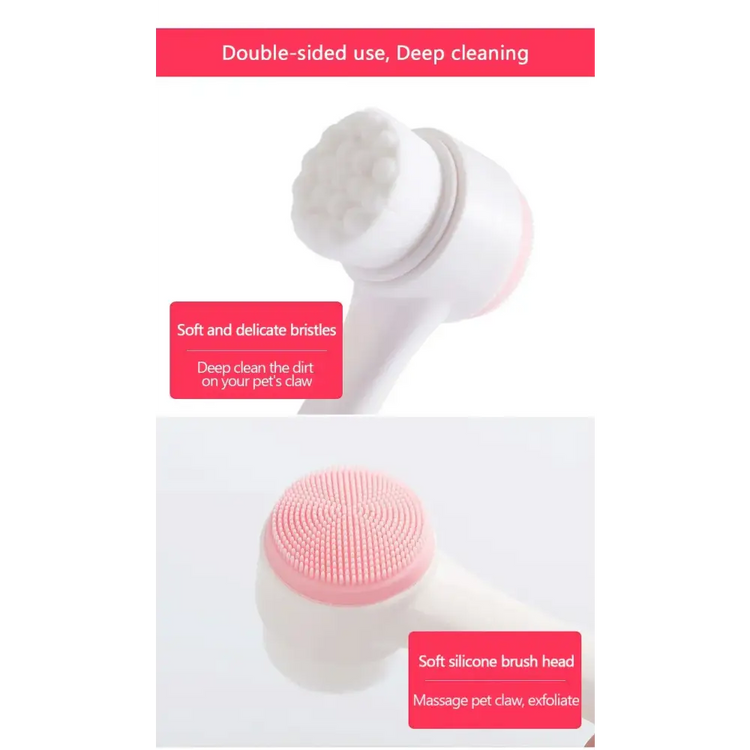 1pc- Silicone Pet Paw Cleaner & Massage Brush - Dual-Sided Dog Grooming Tool for Healthy Coats and Claws