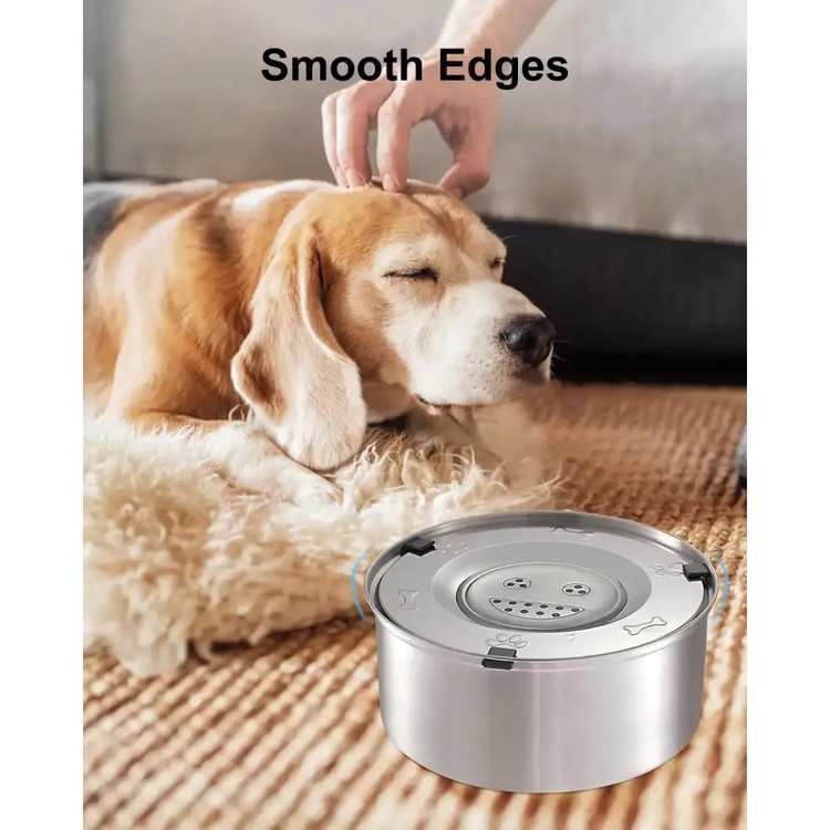 3L Stainless Steel No-Spill Water Bowl - pet bowls