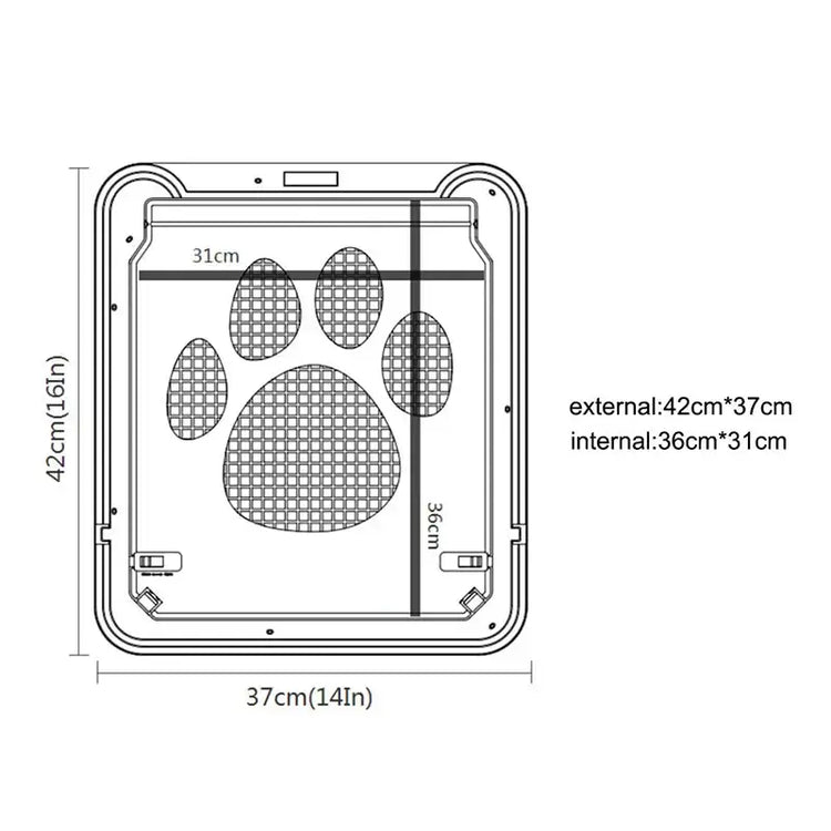 4-Way Lockable Pet Door for Dogs & Cat - 41cmX37CM / black - Pet doors