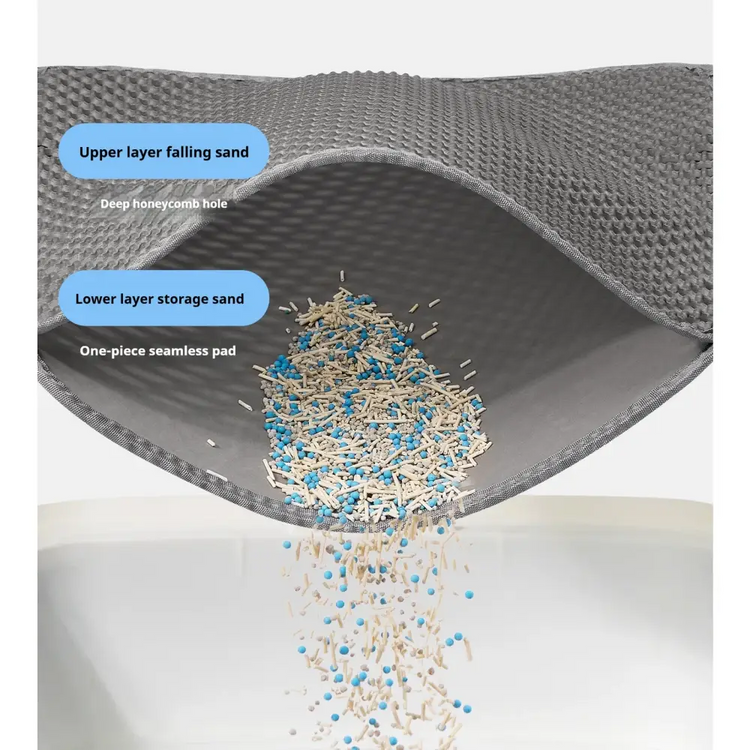 60x90cm Waterproof Double-Layer Cat Litter Mat – Non-Slip Washable Pet Toilet Mat - cat litter mat