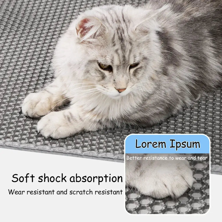 60x90cm Waterproof Double-Layer Cat Litter Mat – Non-Slip Washable Pet Toilet Mat - cat litter mat