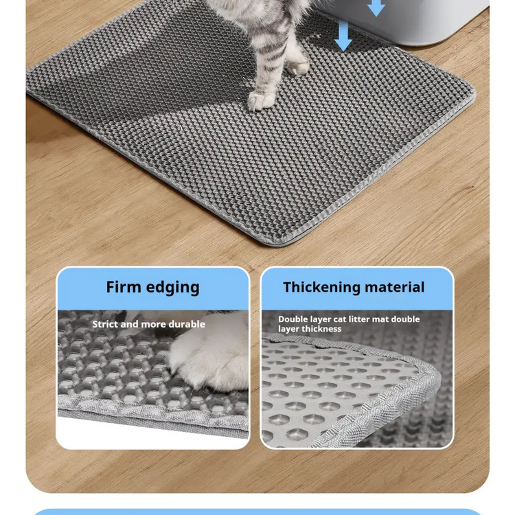60x90cm Waterproof Double-Layer Cat Litter Mat – Non-Slip Washable Pet Toilet Mat - cat litter mat