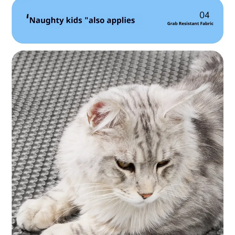 60x90cm Waterproof Double-Layer Cat Litter Mat – Non-Slip Washable Pet Toilet Mat - cat litter mat