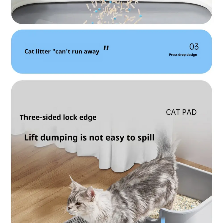 60x90cm Waterproof Double-Layer Cat Litter Mat – Non-Slip Washable Pet Toilet Mat - cat litter mat
