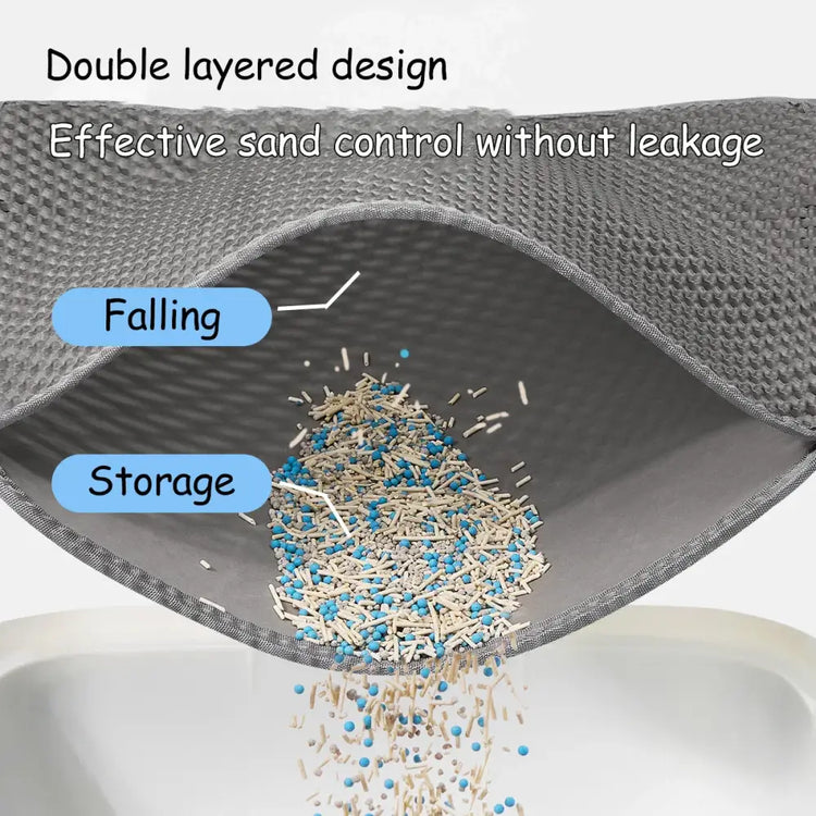 60x90cm Waterproof Double-Layer Cat Litter Mat – Non-Slip Washable Pet Toilet Mat - cat litter mat