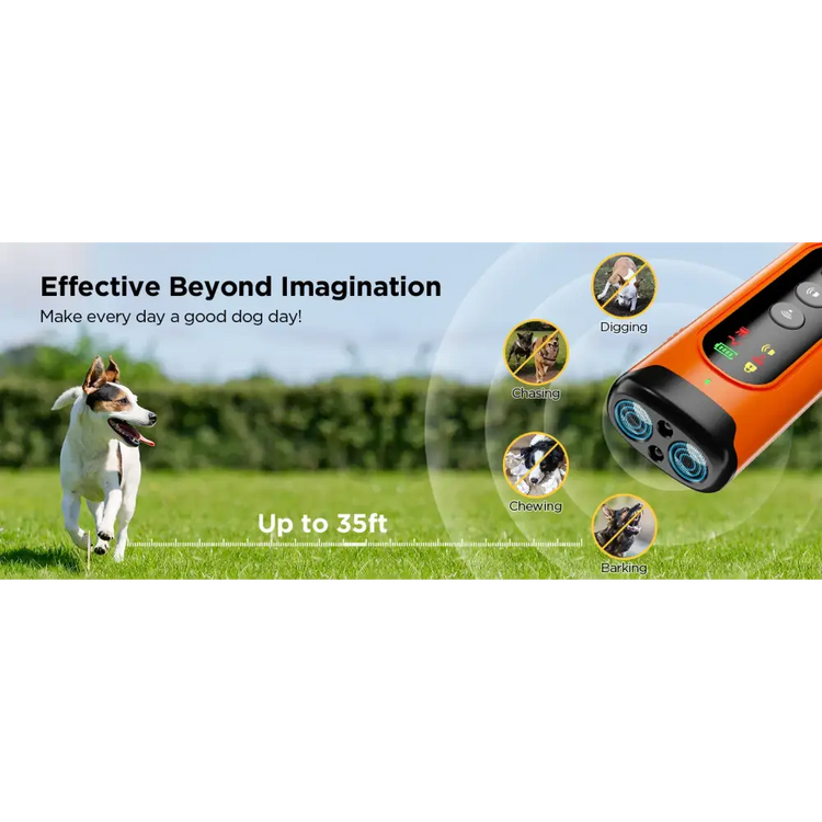 ABQP Ultrasonic Dog Bark Deterrent with LED – 50FT Range - pet training aid