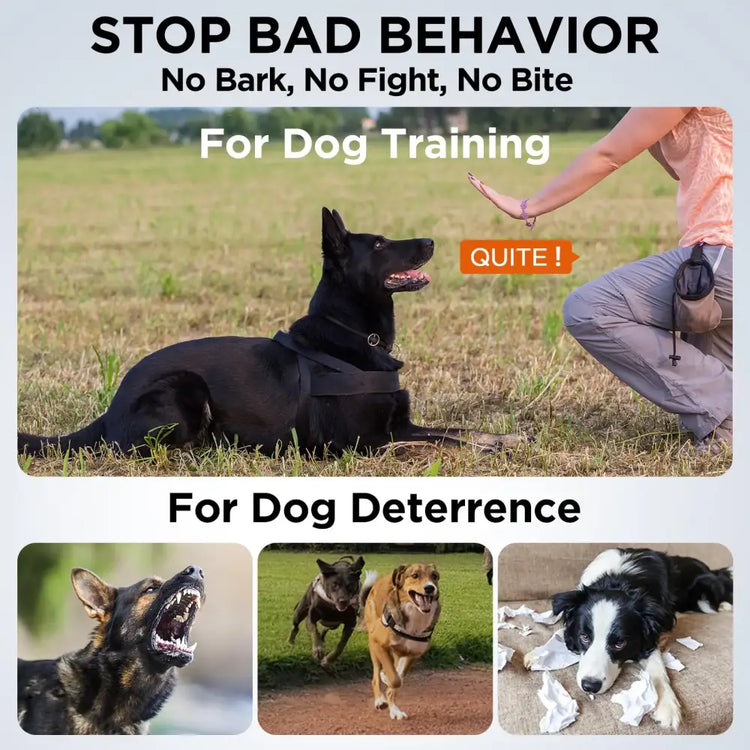 ABQP Ultrasonic Dog Bark Deterrent with LED – 50FT Range - pet training aid