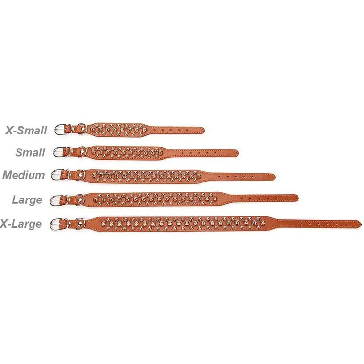 Adjustable Leather Pet Dog collar Neck Strap Supplies PU Leather Punk Rivet Spiked Dog Collar Pet Collars For Small Dog