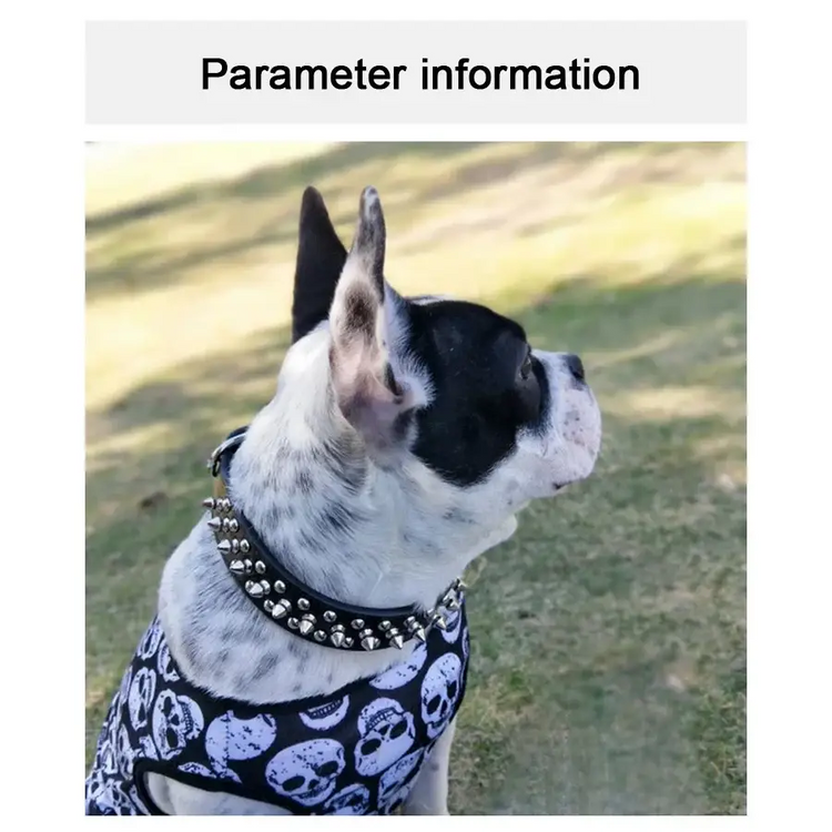 Adjustable Leather Pet Dog collar Neck Strap Supplies PU Leather Punk Rivet Spiked Dog Collar Pet Collars For Small Dog