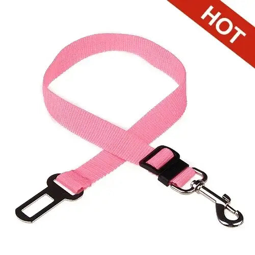 Adjustable Pet Car Seat Belt Clip - Pink - dog seat belt