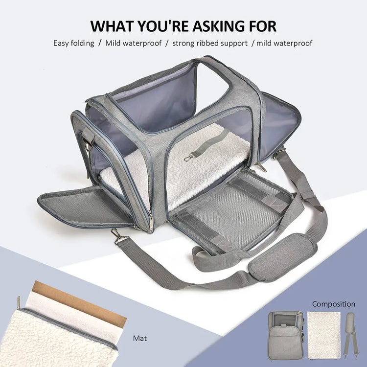 Airline-Approved Soft Pet Carrier Backpack - pet carrier