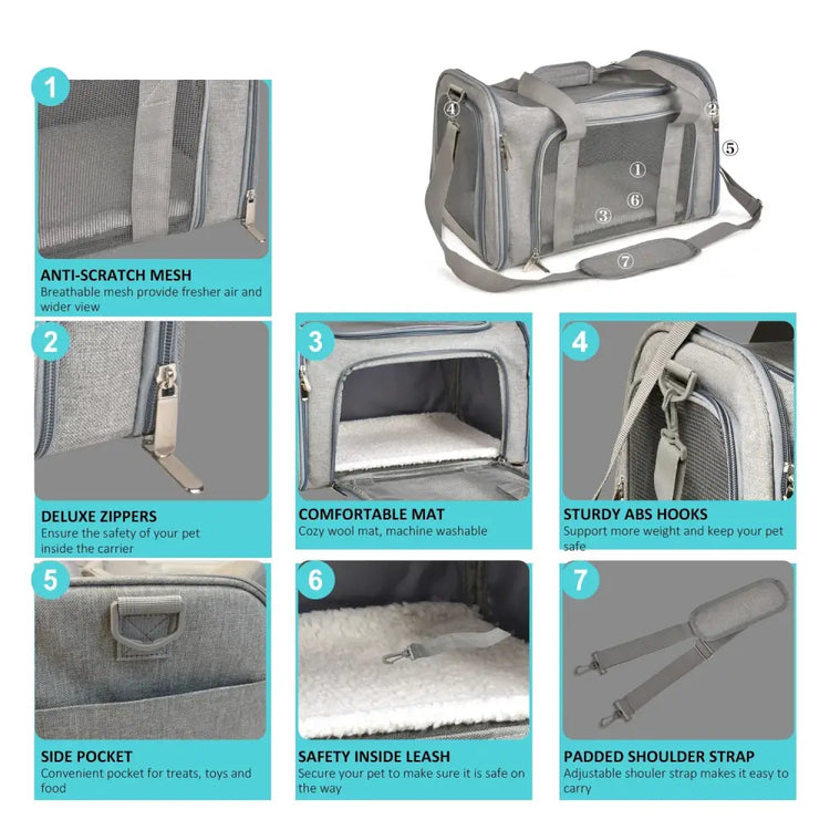 Airline-Approved Soft Pet Carrier Backpack - pet carrier