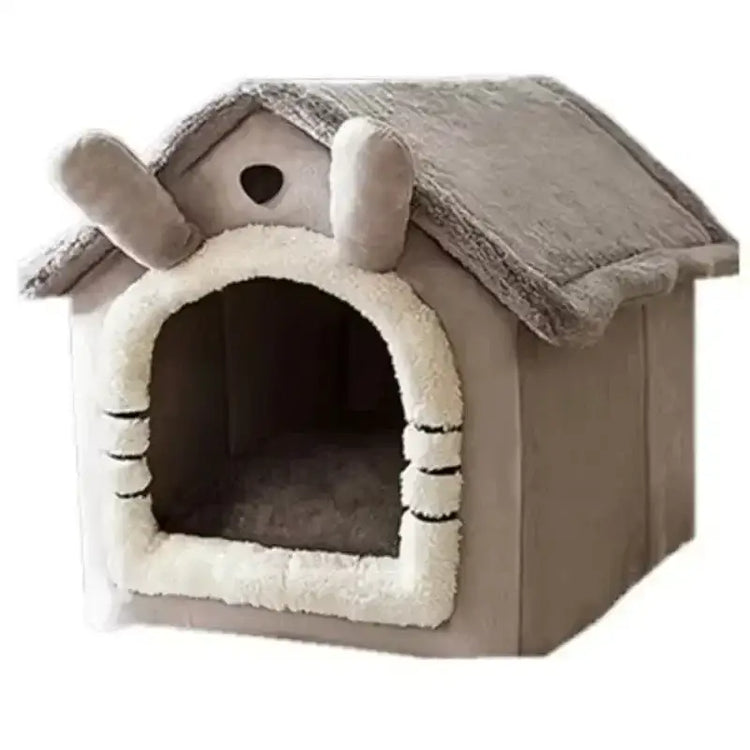 All-Season Indoor Pet Bed with Removable Cushion - GRAY / S - cat bed