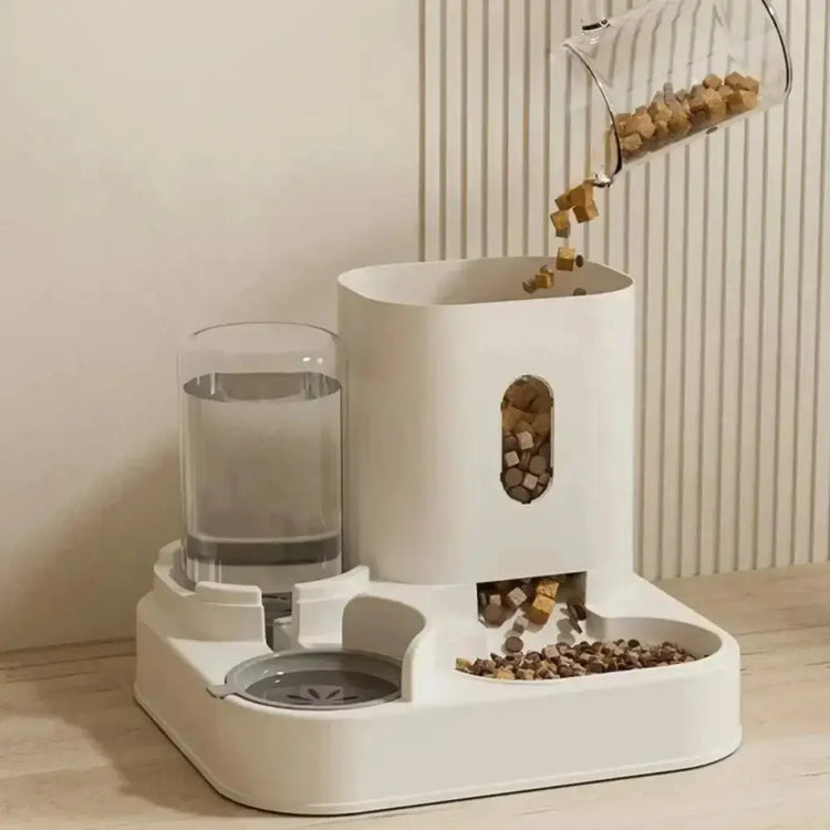 Automatic Pet Feeder & Water Fountain Set - pet feeder