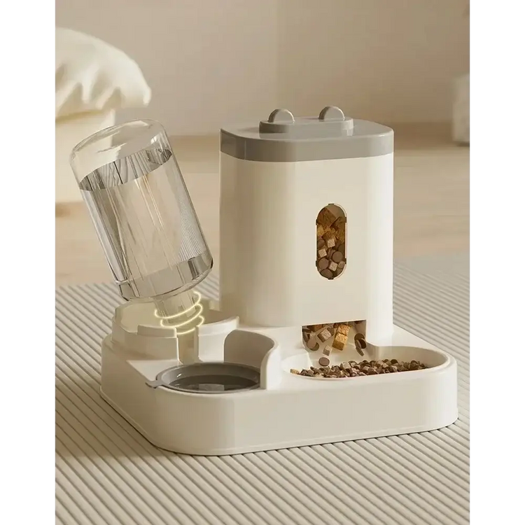 Automatic Pet Feeder & Water Fountain Set - pet feeder