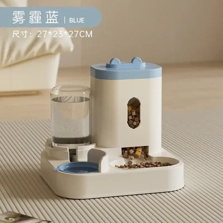 Automatic Pet Feeder & Water Fountain Set - Blue / L / 2L - pet feeder