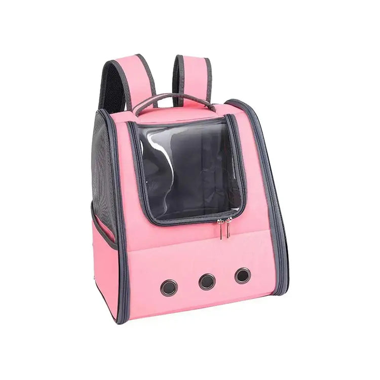 Breathable Pet Travel Backpack Carrier - pink and white / CHINA - pet carrier