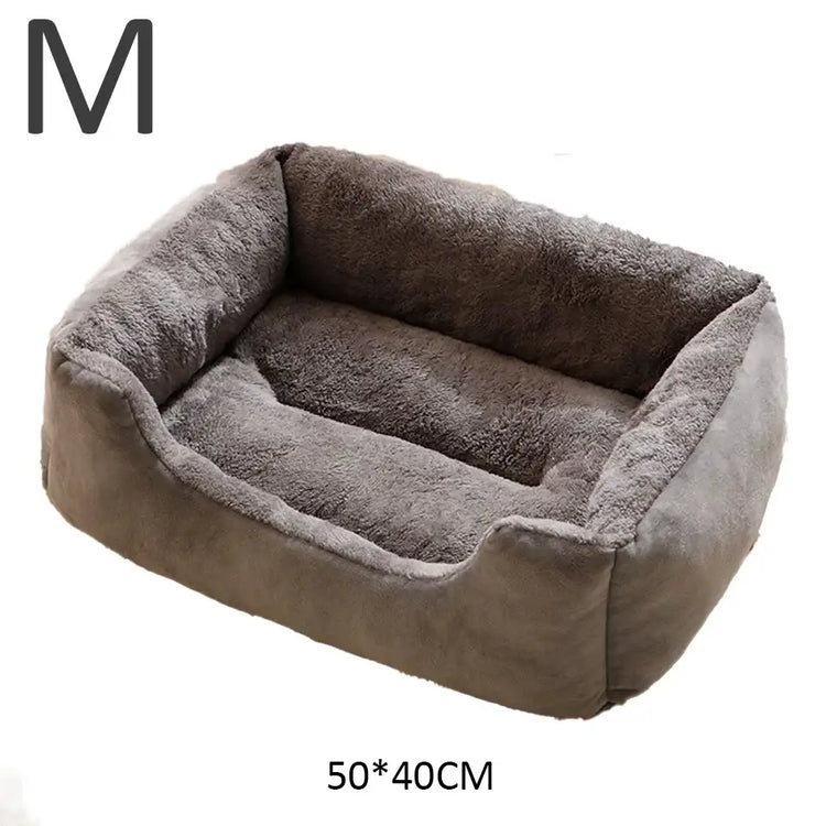 Cat & Dog Bed – Soft Cushion Pet House & Sleeping Basket - Grey-M - PET BED
