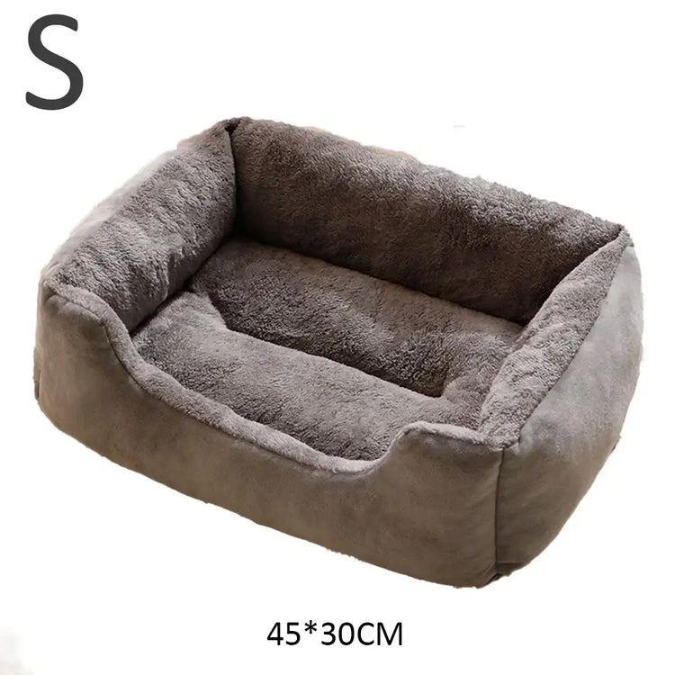 Cat & Dog Bed – Soft Cushion Pet House & Sleeping Basket - Grey-S - PET BED