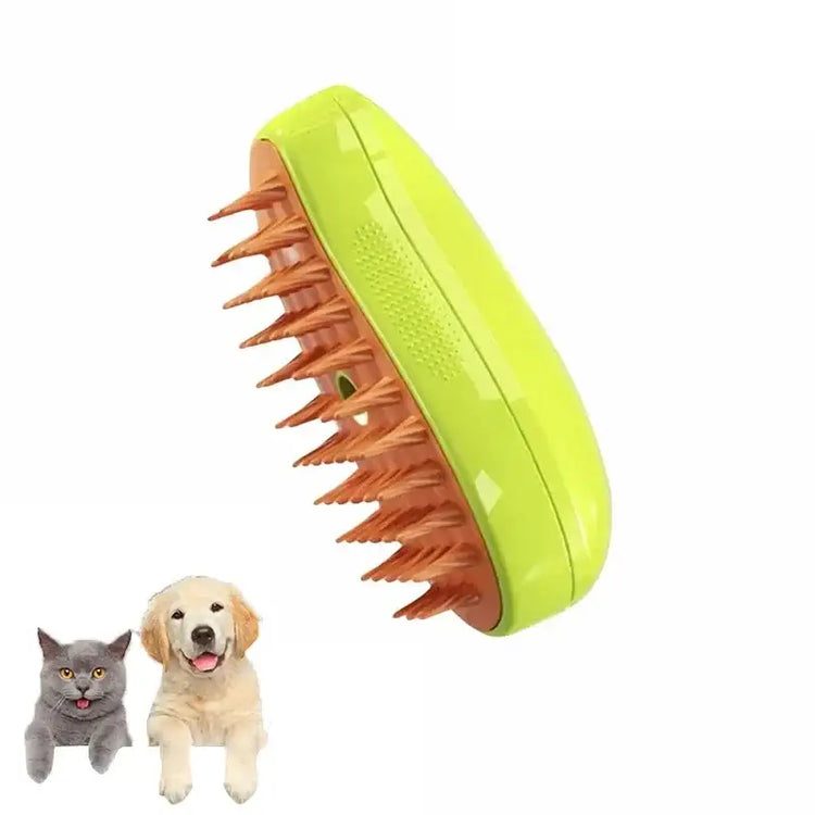Cat & Dog Steamy Brush – 3-in-1 Electric Spray - Green - CAT GROOMING BRUSH