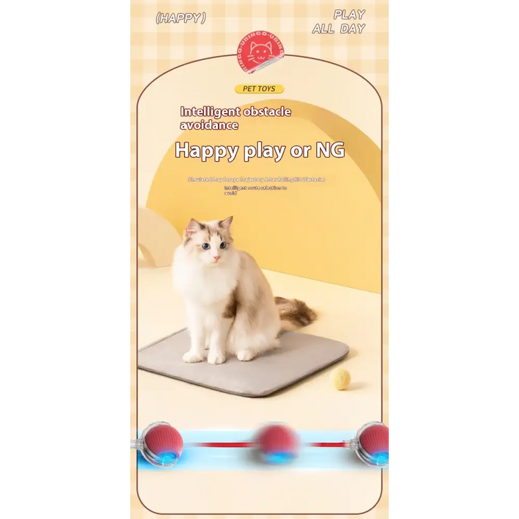 Cat Interactive Rolling Ball Toy – Smart Rechargeable Electric Mouse Imitation for Pet Play & Training - cat toys