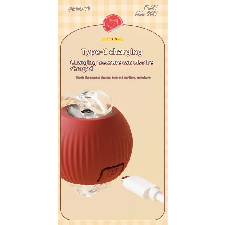 Cat Interactive Rolling Ball Toy – Smart Rechargeable Electric Mouse Imitation for Pet Play & Training - cat toys