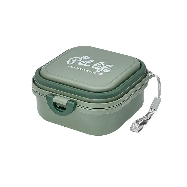 Collapsible Double Pet Travel Bowls – Portable & Durable - Green - pet water bowl