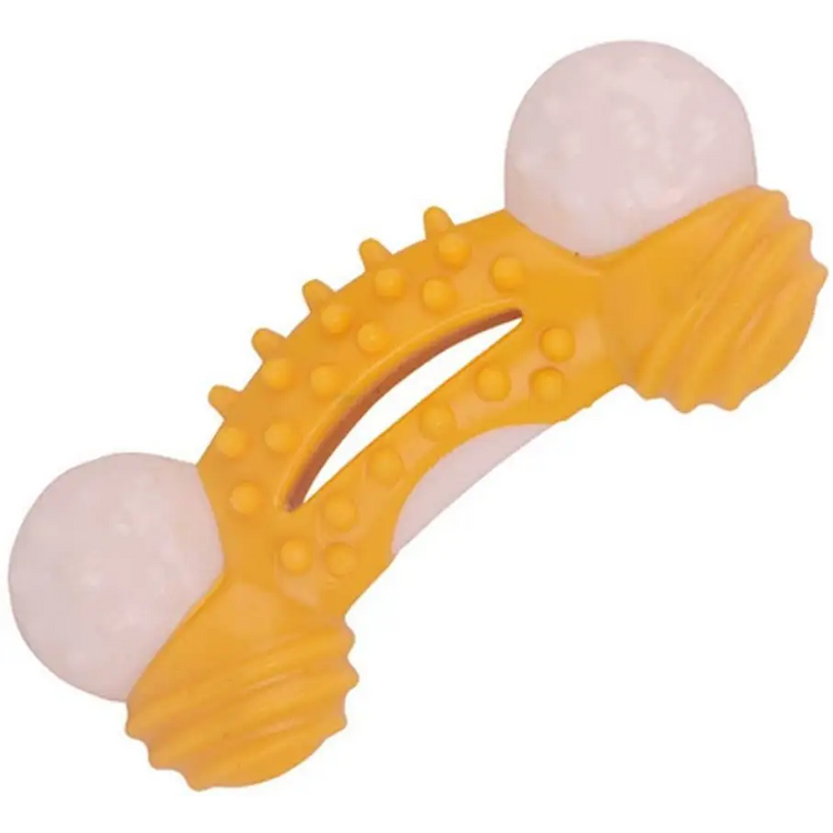 Dog Toys Dog Chew Toy Durable for Aggressive Chewers Teeth Cleaning Safe Bite Resistant - yellow - dog toy