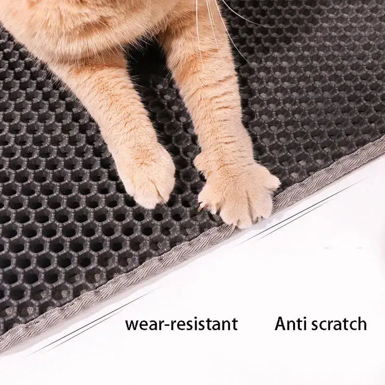 Double-Layer Waterproof Cat Litter Mat – Non-Slip Urine-Proof Easy Clean Pad - cat litter mat