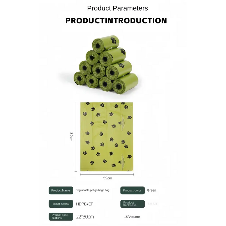 EPI Biodegradable Dog Poop Bags with Dispenser - dog poop bags