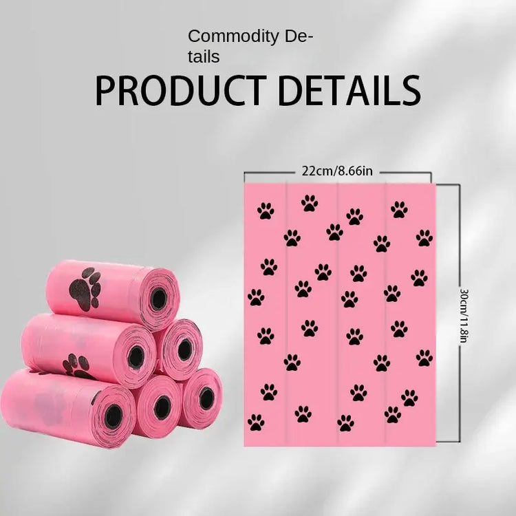 EPI Biodegradable Dog Poop Bags with Dispenser - pink / 27 rolls - dog poop bags