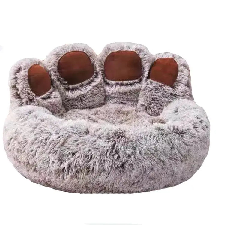 Fluffy Dog Bed – Large & Small Pet Sofa Kennel Mat for Dogs & Cats - Gradient Coffee / M 60cm