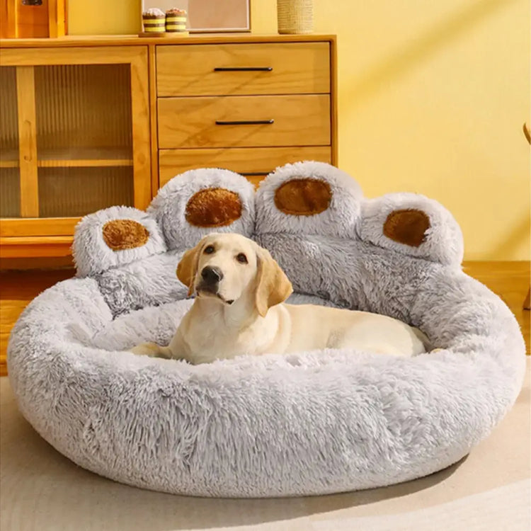Fluffy Dog Bed – Large & Small Pet Sofa Kennel Mat for Dogs & Cats - Light gray / M 60cm