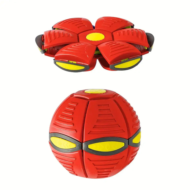 Flying Saucer Bouncing Ball Dog Toy - Red - dog toys