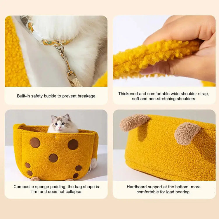 Giraffe Print Plush Pet Travel Tote - pet carrier