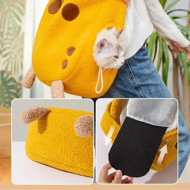 Giraffe Print Plush Pet Travel Tote - pet carrier