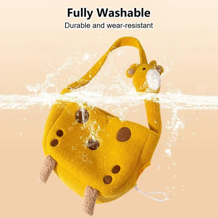 Giraffe Print Plush Pet Travel Tote - pet carrier