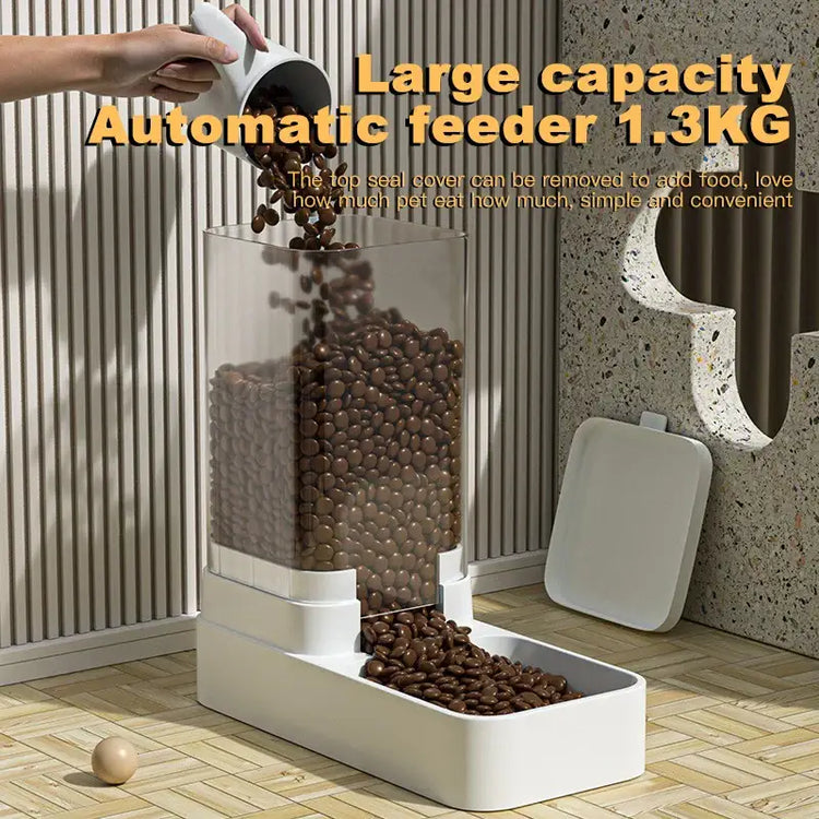 Gravity Cat & Dog Feeder and Water Dispenser Set - 1.3Kg Food - pet feeder
