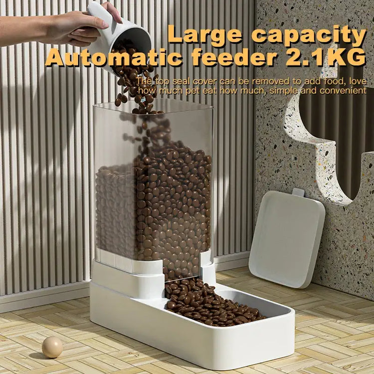 Gravity Cat & Dog Feeder and Water Dispenser Set - 2.1Kg Food - pet feeder