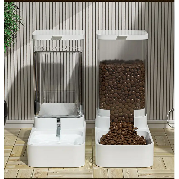 Gravity Cat & Dog Feeder and Water Dispenser Set - pet feeder