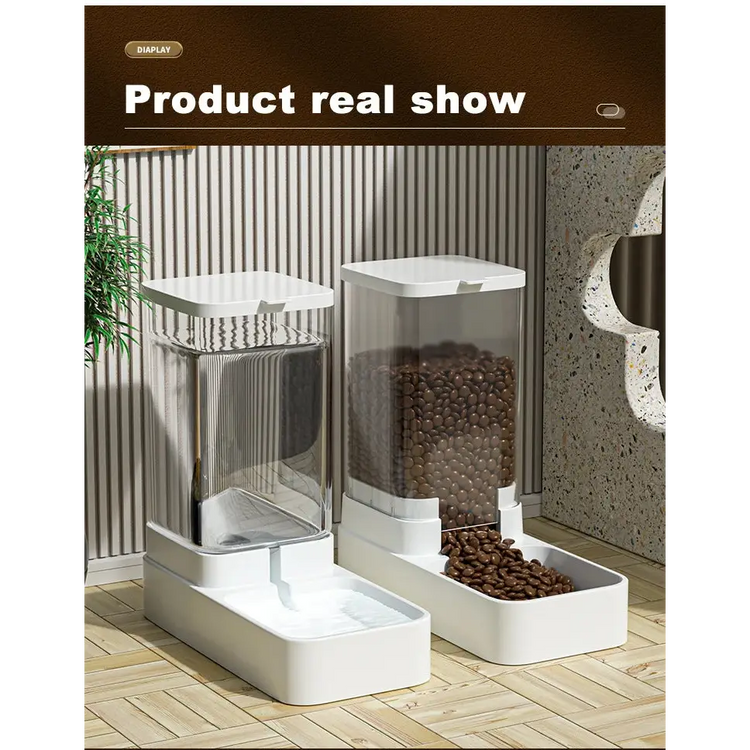 Gravity Cat & Dog Feeder and Water Dispenser Set - pet feeder