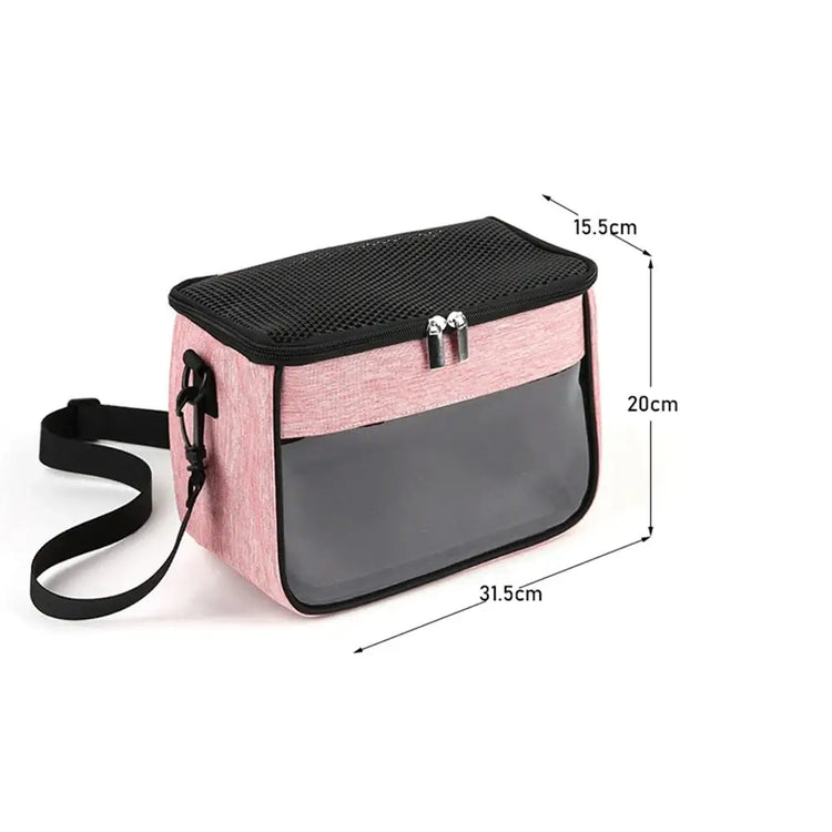 Hamster Carrier Bag Portable Guinea Pig Travel Case with Detachable Strap Outdoor Breathable Carriers for Small Animals