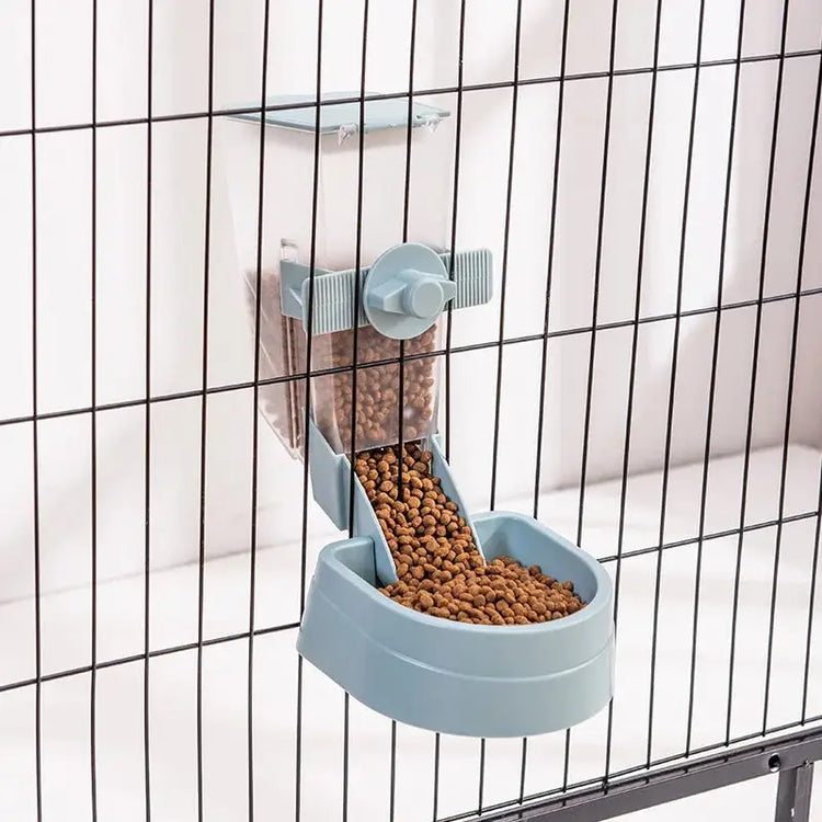 Hanging Automatic Pet Feeder & Water Dispenser - food feeder blue - bird feeder