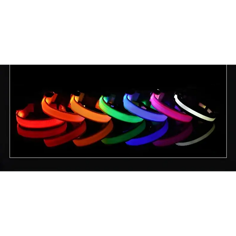 LED Nylon Dog Collar – Glow in the Dark - pet collar