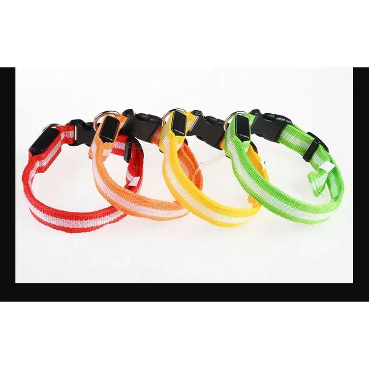 LED Nylon Dog Collar – Glow in the Dark - pet collar