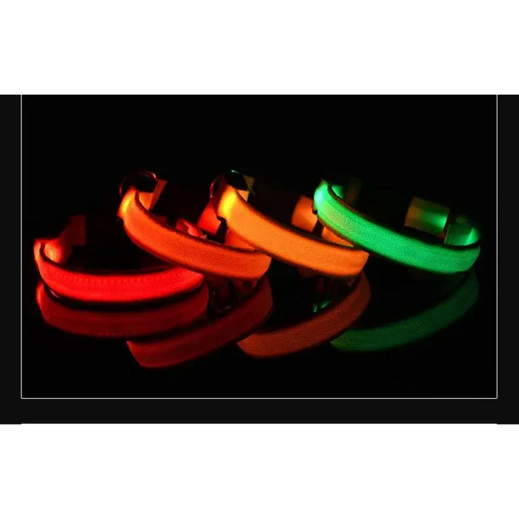 LED Nylon Dog Collar – Glow in the Dark - pet collar