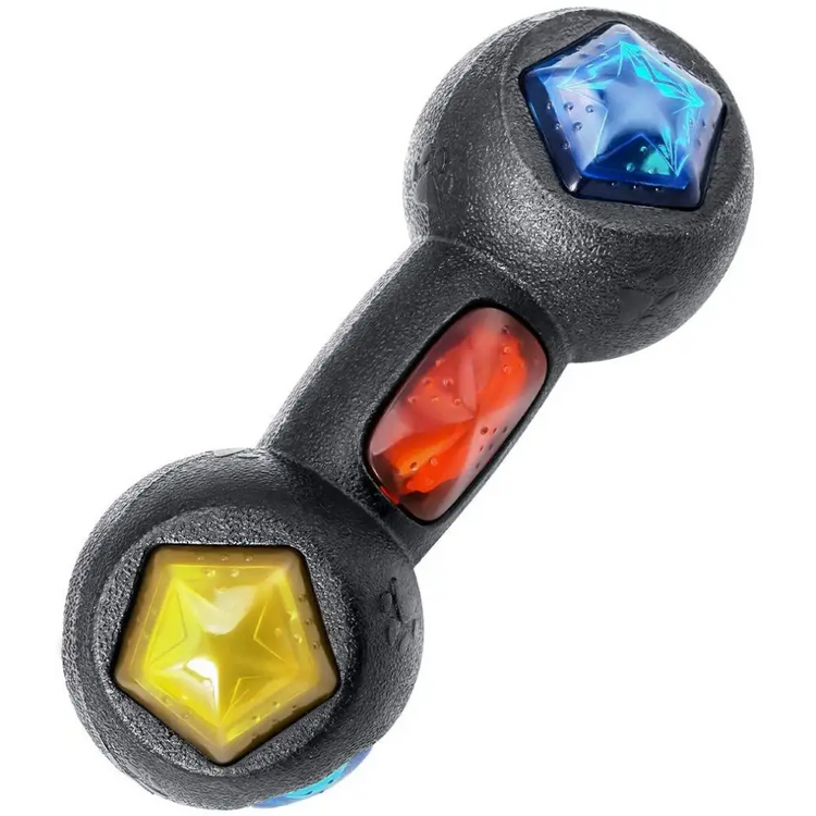 Pet Rubber Bouncing Toy Dog Chew Toy Light up Ball Squeaky Toy Bite Resistant Irregular Shape Toy - bone