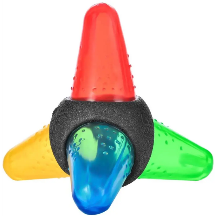 Pet Rubber Bouncing Toy Dog Chew Toy Light up Ball Squeaky Toy Bite Resistant Irregular Shape Toy - diamond