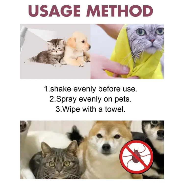 Pet Flea & Tick Spray – Safe for Dogs Cats & Home - flea/tick control