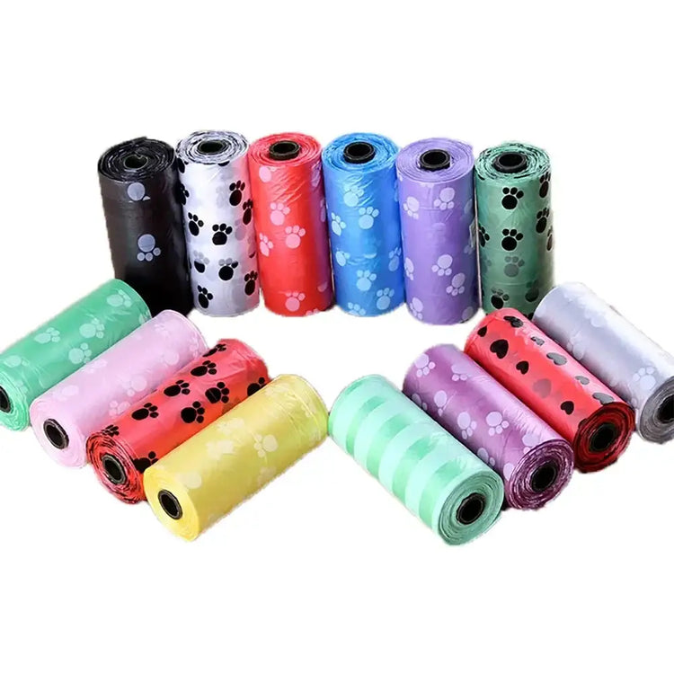Pet Poop Bag Solid Color Printed Pet Garbage Bag Clean Poop Bag Dog Walking Portable Poop Bag For Dogs Litter